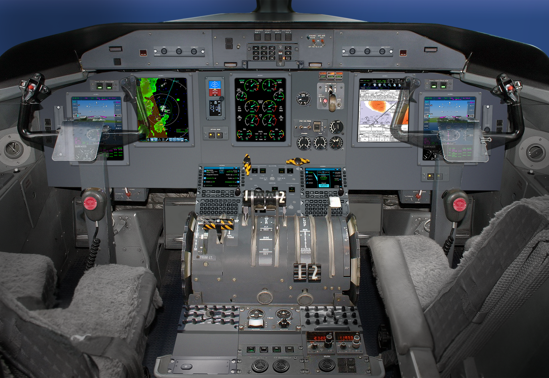 De Havilland Canada Dash-8 with Universal Avionics InSight flight deck upgrades