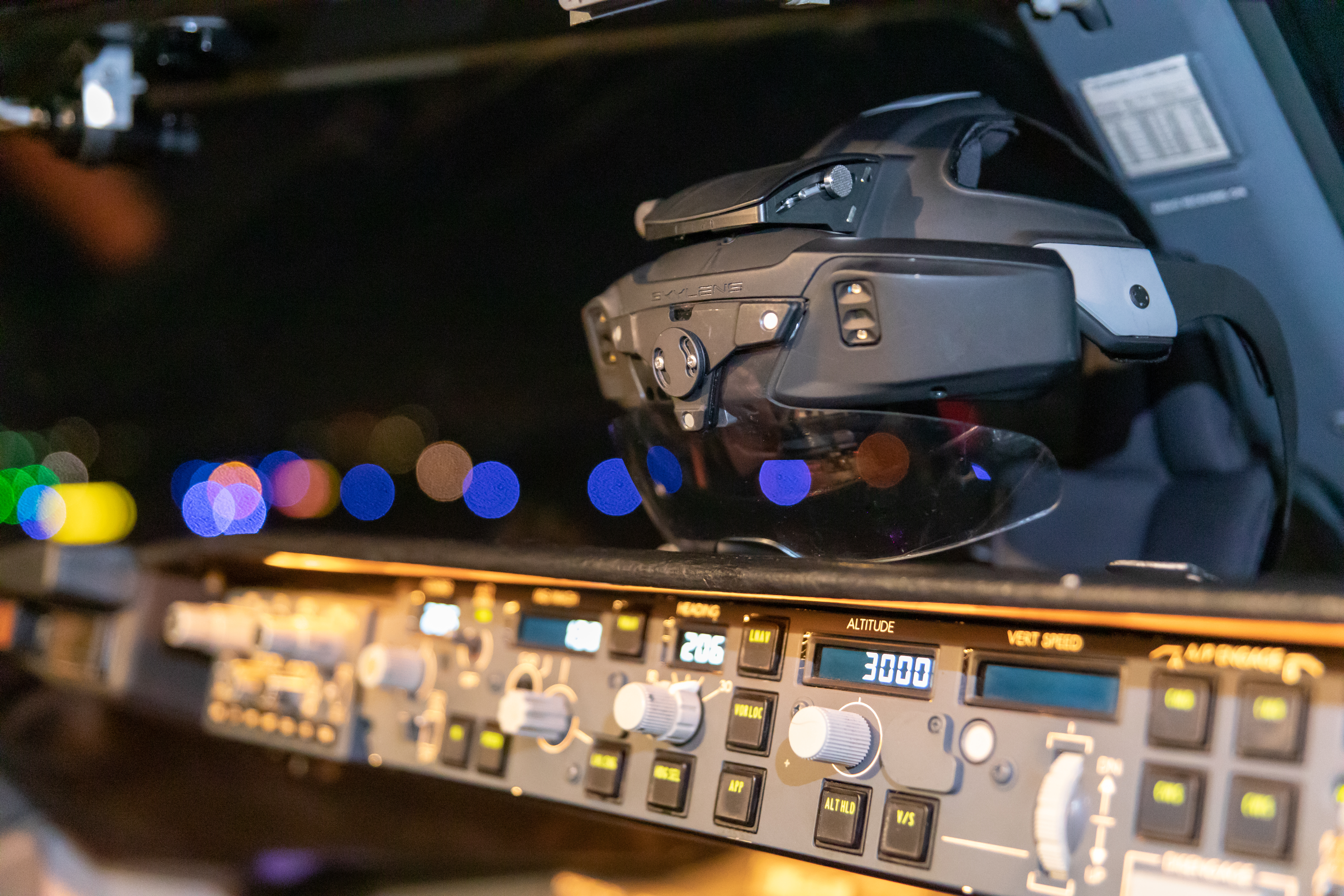 SkyLens Head Wearable Display (HWD) inside cockpit